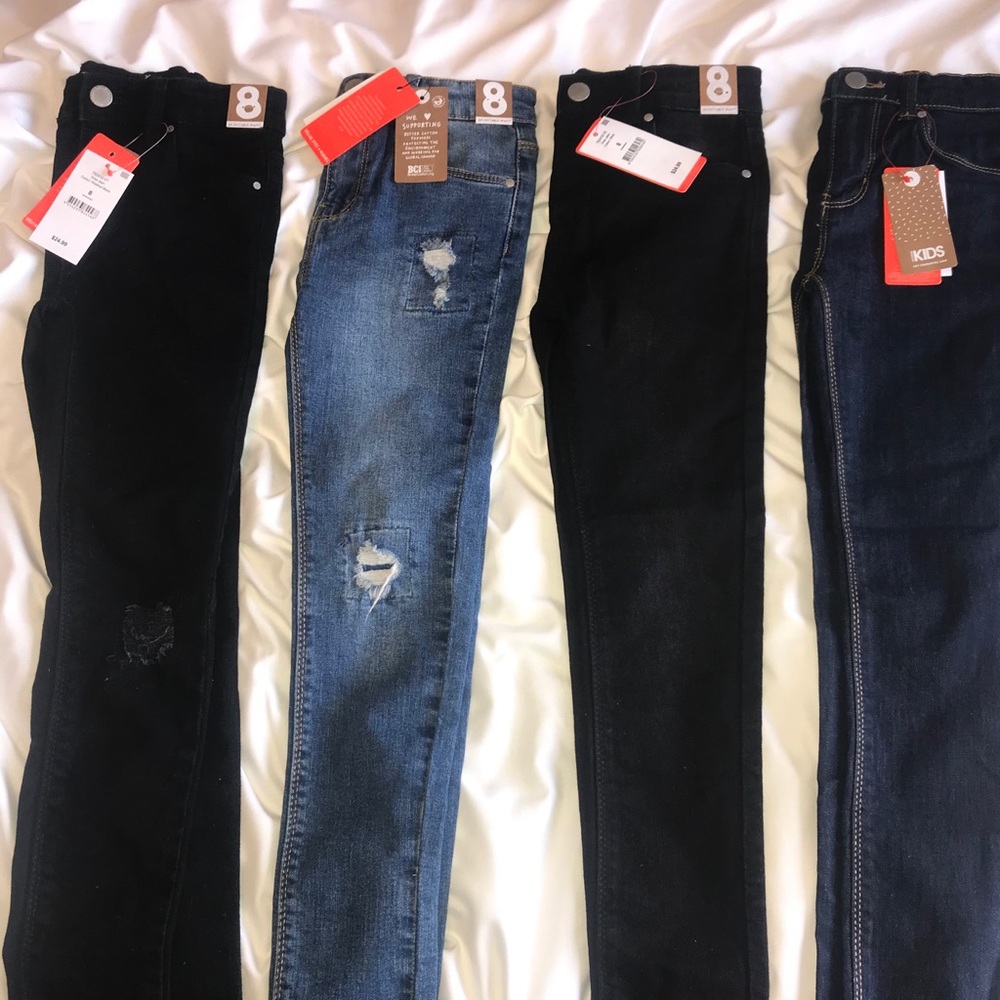 Cotton On jeans. 4 pairs, kids/girls Size 8